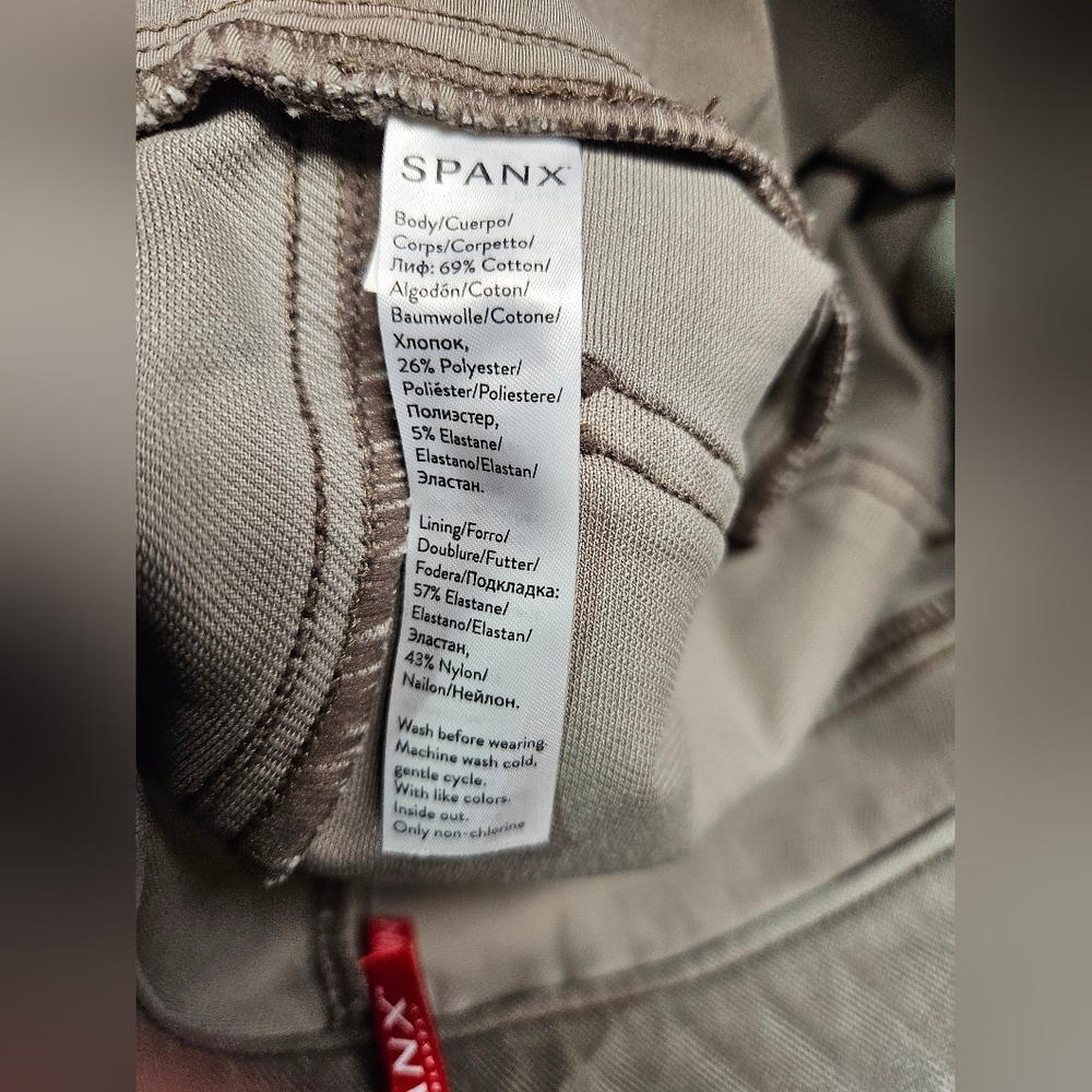 SPANX JEAN-ISH ANKLE Gray Pull On Shaping Stretch Denim Leggings  Size M - Picture 6 of 11